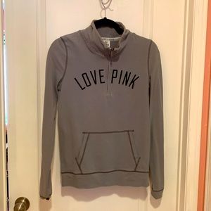 Victoria’s Secret pink gray half zip